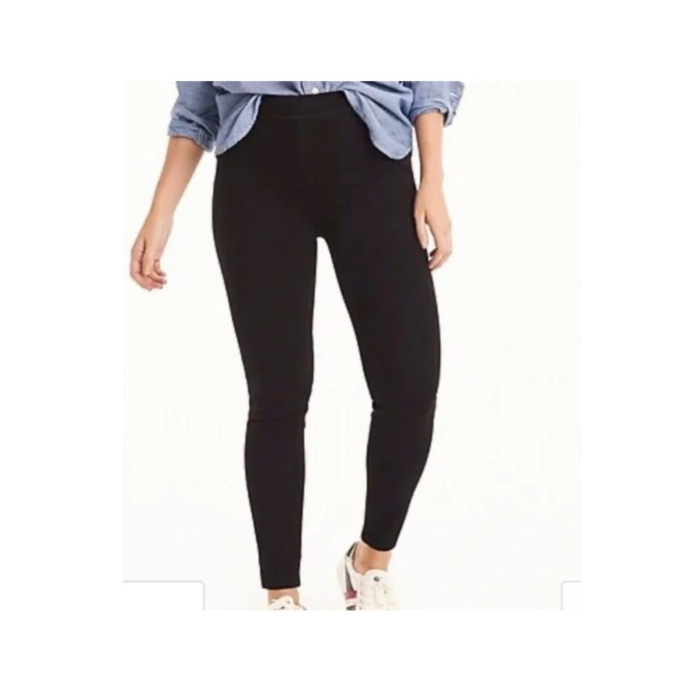 J.Crew Pull-On Toothpick Denim Jeans Womens 27 Black‎ Stretch Elastic Waist EUC